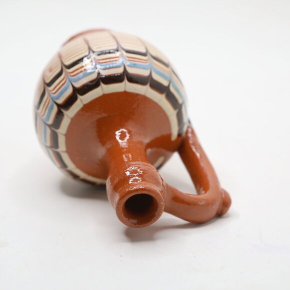 Vintage Handmade Bulgarian Troyan Ceramic Mini Vase Pottery Jug Painted - Picture 5 of 7